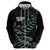 Custom New Zealand Silver Fern Rugby Zip Hoodie Aotearoa Kiwi Maori Pattern