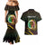 Personalised Vanuatu Couples Matching Mermaid Dress and Hawaiian Shirt Yumi 44 Hapi Independens Dei - Black Version