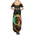 Personalised Vanuatu Family Matching Summer Maxi Dress and Hawaiian Shirt Yumi 44 Hapi Independens Dei - Black Version