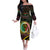 Personalised Vanuatu Off The Shoulder Long Sleeve Dress Yumi 44 Hapi Independens Dei - Black Version