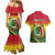 Personalised Vanuatu Couples Matching Mermaid Dress and Hawaiian Shirt Yumi 44 Hapi Independens Dei - Reggae Version