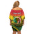 Personalised Vanuatu Family Matching Off Shoulder Short Dress and Hawaiian Shirt Yumi 44 Hapi Independens Dei - Reggae Version