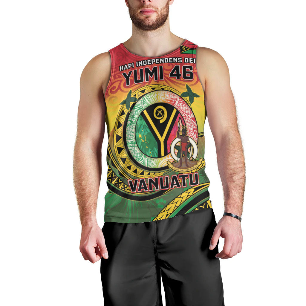 Personalised Vanuatu Men Tank Top Yumi 46th Hapi Independens Dei - Reggae Version LT14 - Polynesian Pride