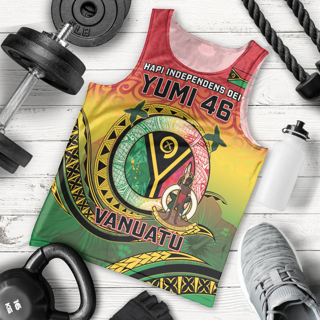 Personalised Vanuatu Men Tank Top Yumi 46th Hapi Independens Dei - Reggae Version LT14 - Polynesian Pride