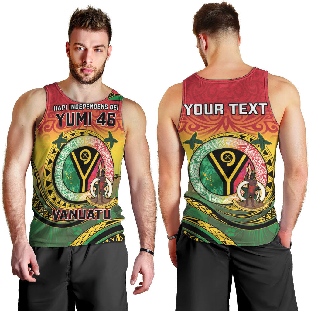 Personalised Vanuatu Men Tank Top Yumi 46th Hapi Independens Dei - Reggae Version LT14 - Polynesian Pride