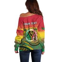 Personalised Vanuatu Off Shoulder Sweater Yumi 46th Hapi Independens Dei - Reggae Version LT14 - Polynesian Pride