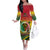 Personalised Vanuatu Off The Shoulder Long Sleeve Dress Yumi 44 Hapi Independens Dei - Reggae Version