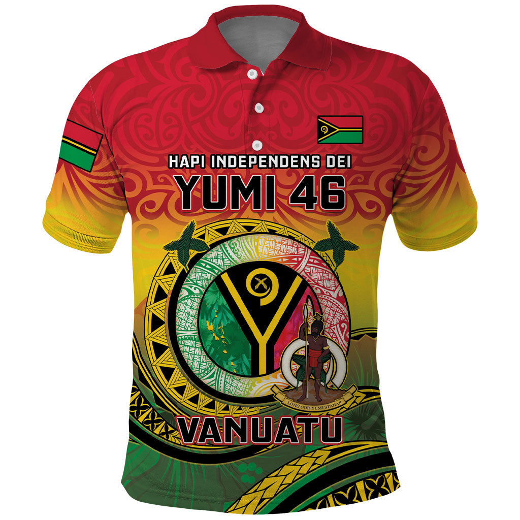 Personalised Vanuatu Polo Shirt Yumi 46th Hapi Independens Dei - Reggae Version LT14 Reggae - Polynesian Pride