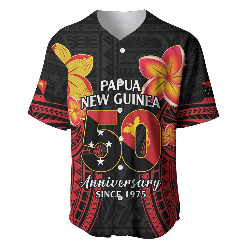 Papua New Guinea Independence Day Baseball Jersey PNG Since 1975 LT14 Black - Polynesian Pride