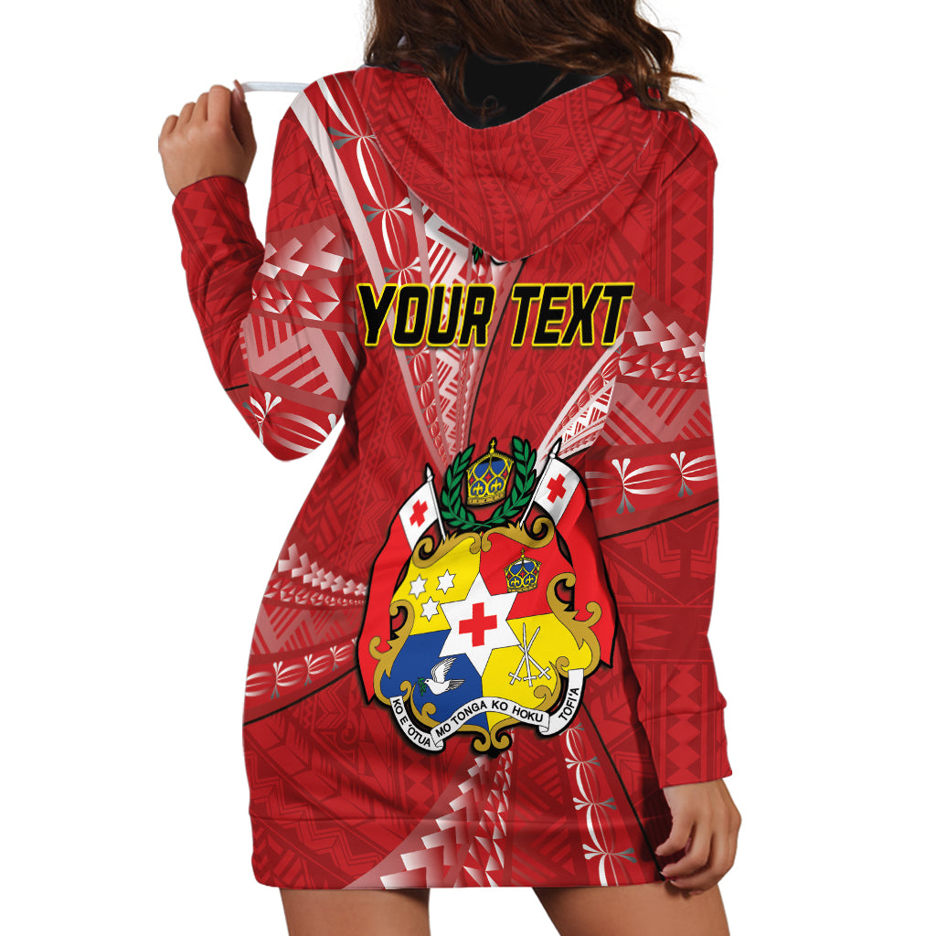 Personalised Tonga Independence Day Hoodie Dress Happy 54th Independence Anniversary Ngatu Pattern LT14 - Polynesian Pride