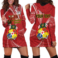 Personalised Tonga Independence Day Hoodie Dress Happy 54th Independence Anniversary Ngatu Pattern LT14 - Polynesian Pride