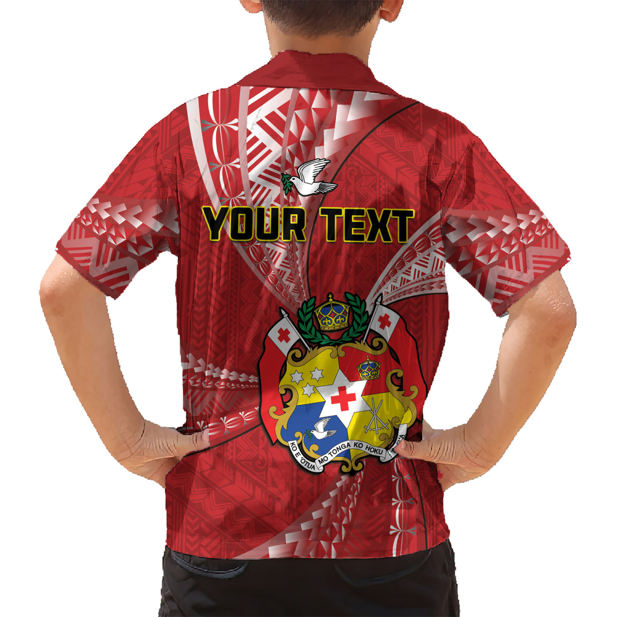 Personalised Tonga Independence Day Kid Hawaiian Shirt Happy 54th Independence Anniversary Ngatu Pattern LT14 - Polynesian Pride