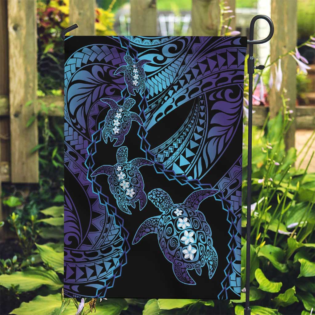 Polynesia Sea Turtle Day Garden Flag Tribal Honu Plumeria Polynesian Pattern LT14 Garden Flag Purple - Polynesian Pride