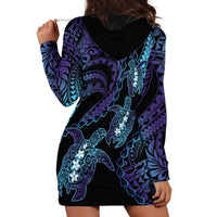 Polynesia Sea Turtle Day Hoodie Dress Tribal Honu Plumeria Polynesian Pattern LT14 - Polynesian Pride