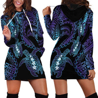 Polynesia Sea Turtle Day Hoodie Dress Tribal Honu Plumeria Polynesian Pattern LT14 - Polynesian Pride