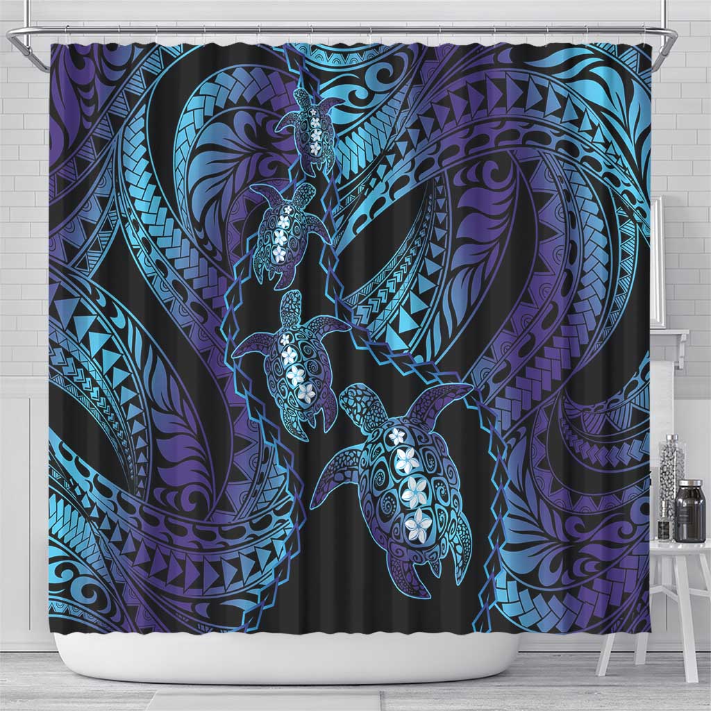 Polynesia Sea Turtle Day Shower Curtain Tribal Honu Plumeria Polynesian Pattern LT14 - Polynesian Pride