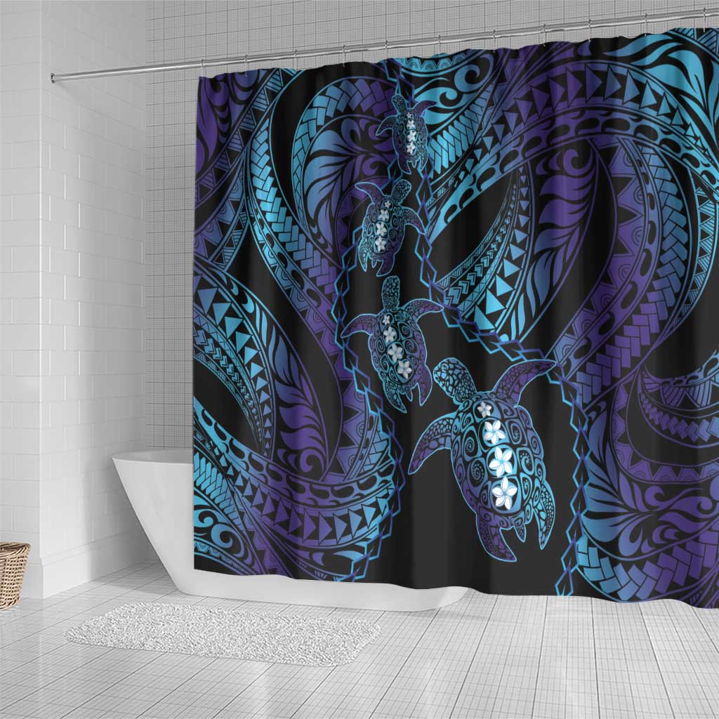 Polynesia Sea Turtle Day Shower Curtain Tribal Honu Plumeria Polynesian Pattern LT14 - Polynesian Pride