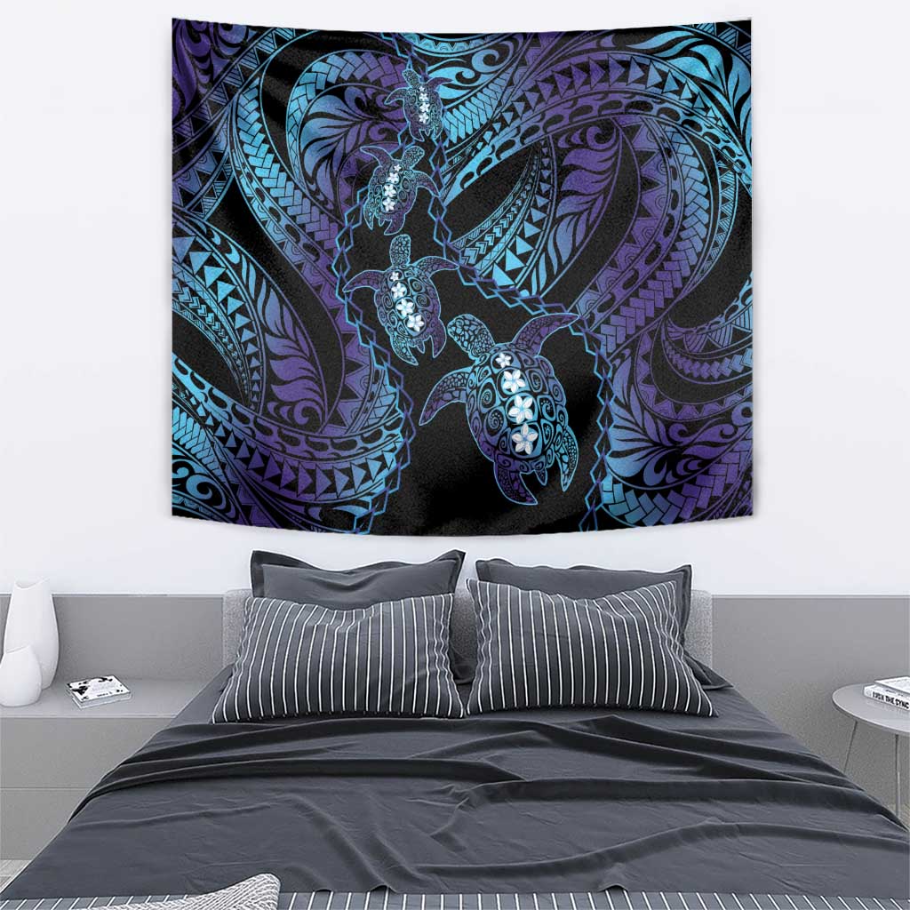 Polynesia Sea Turtle Day Tapestry Tribal Honu Plumeria Polynesian Pattern LT14 - Polynesian Pride
