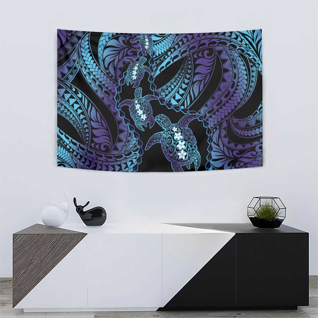 Polynesia Sea Turtle Day Tapestry Tribal Honu Plumeria Polynesian Pattern LT14 - Polynesian Pride