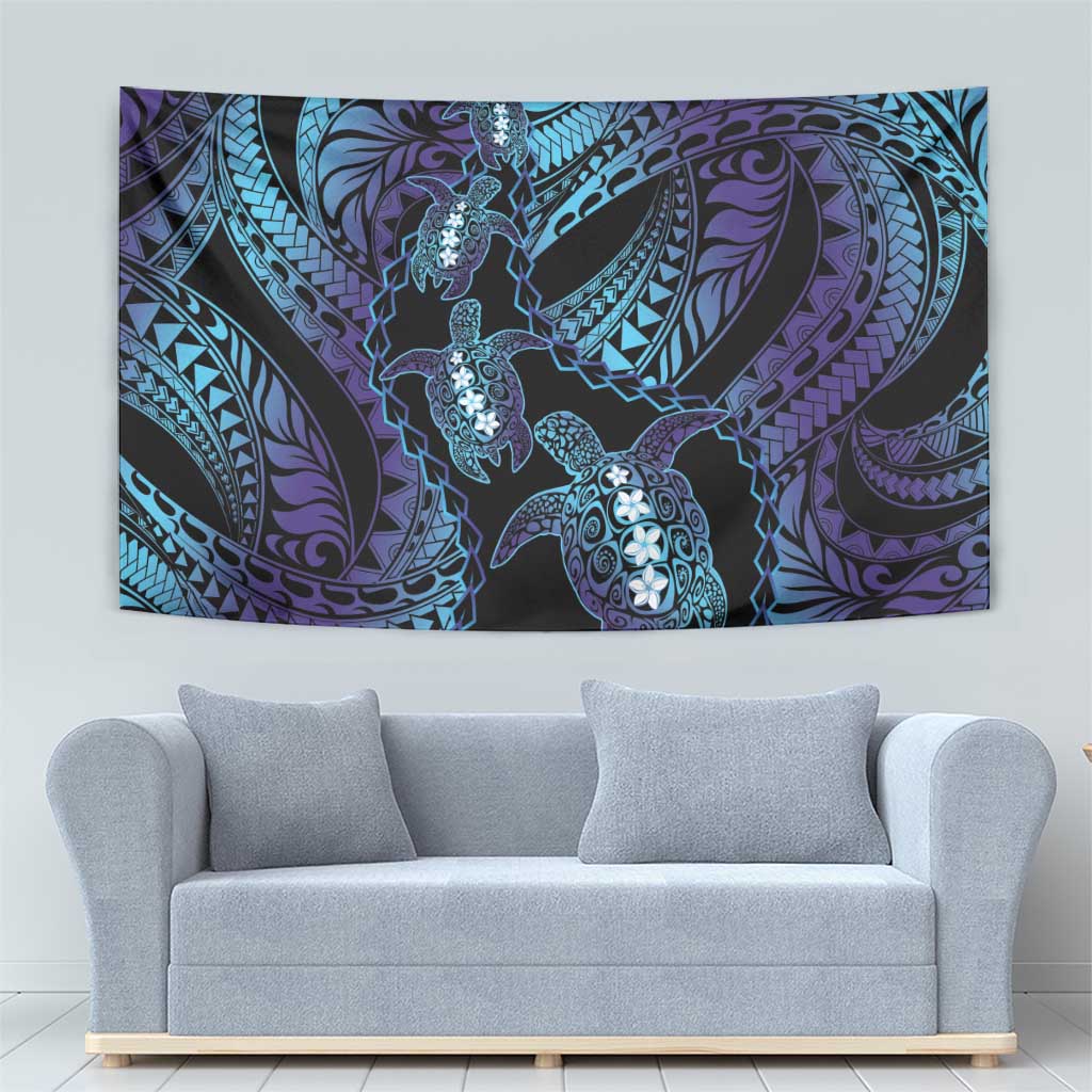 Polynesia Sea Turtle Day Tapestry Tribal Honu Plumeria Polynesian Pattern LT14 - Polynesian Pride