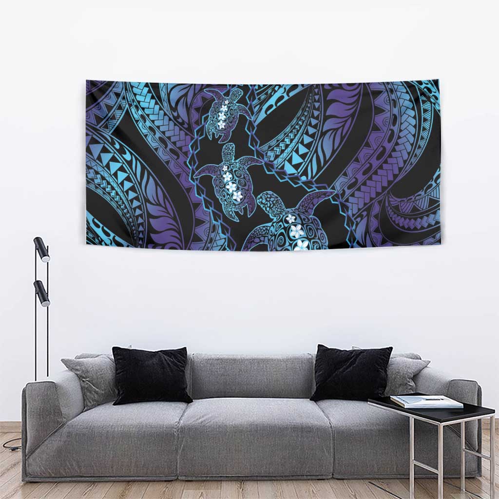 Polynesia Sea Turtle Day Tapestry Tribal Honu Plumeria Polynesian Pattern LT14 - Polynesian Pride