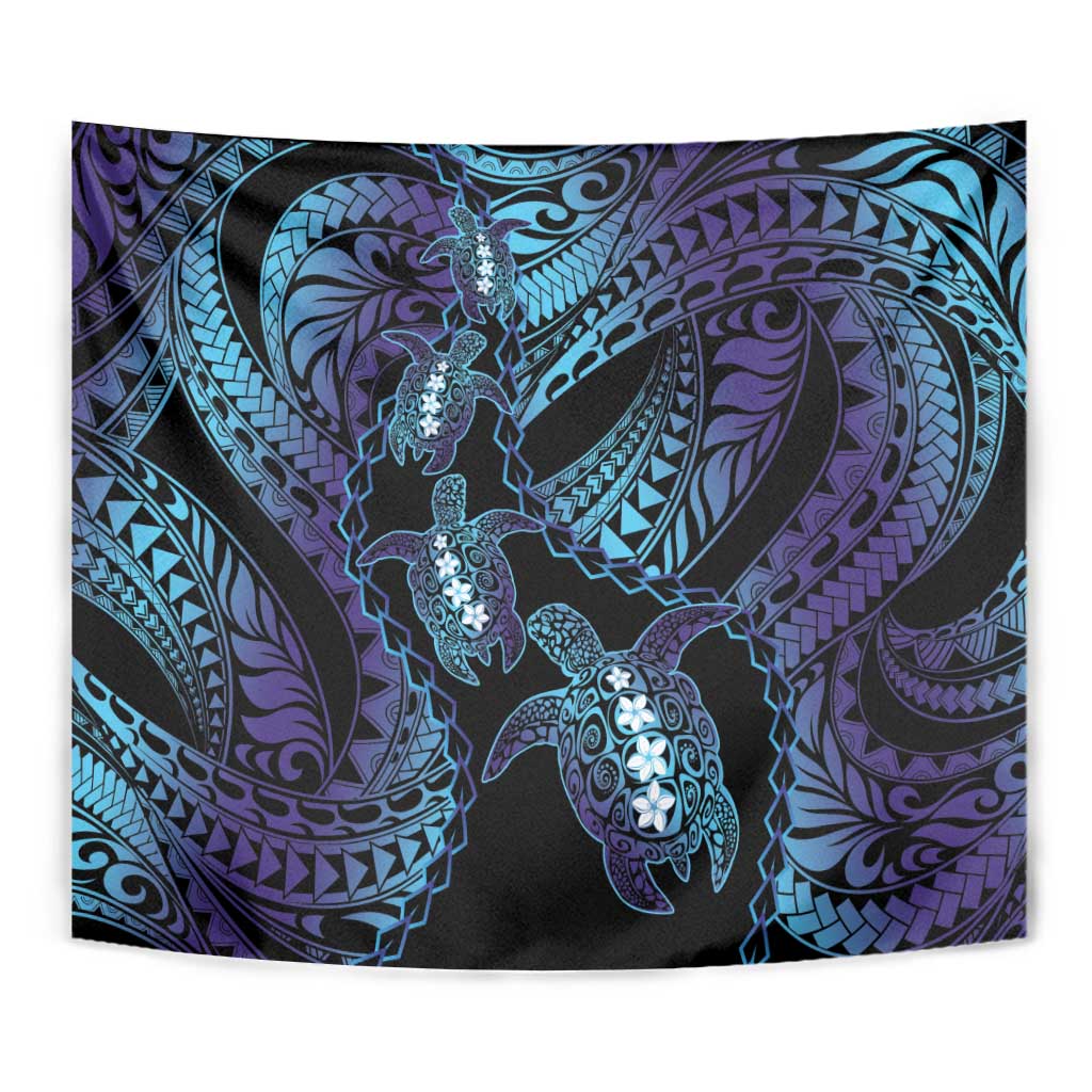 Polynesia Sea Turtle Day Tapestry Tribal Honu Plumeria Polynesian Pattern LT14 - Polynesian Pride