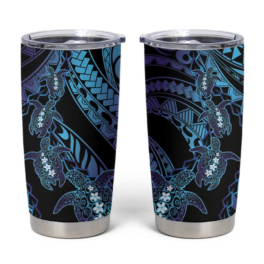 Polynesia Sea Turtle Day Tumbler Cup Tribal Honu Plumeria Polynesian Pattern LT14 Purple - Polynesian Pride