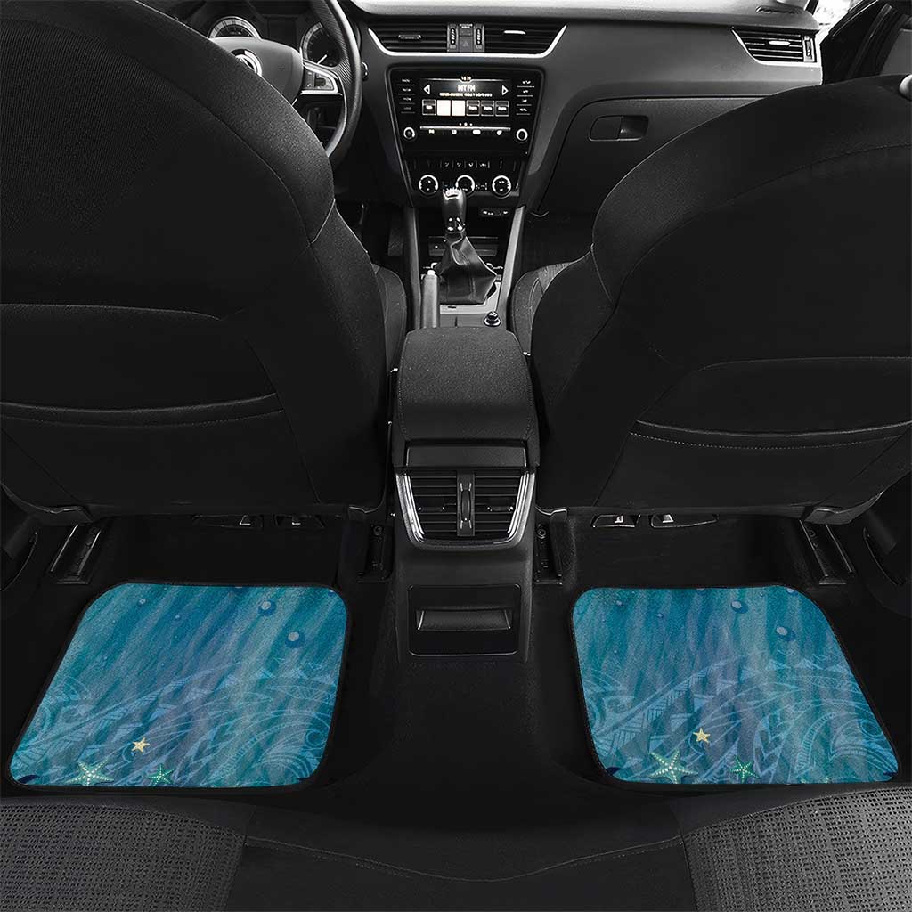 World Sea Turtle Day Polynesia Car Mats Go With The Flow LT14 Set 2pcs - Back Cyan - Polynesian Pride