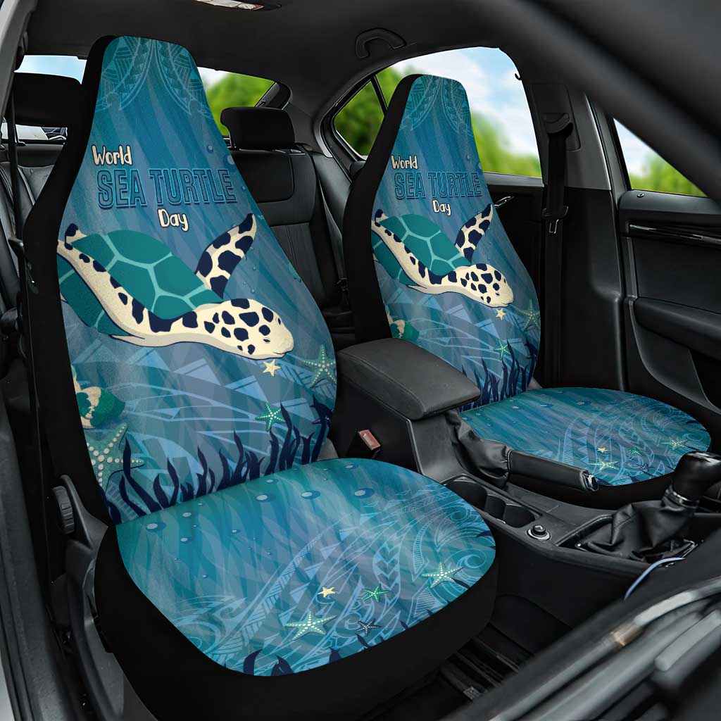 World Sea Turtle Day Polynesia Car Seat Cover Go With The Flow LT14 One Size Cyan - Polynesian Pride