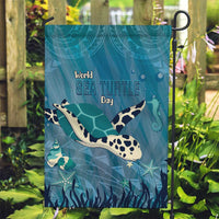 World Sea Turtle Day Polynesia Garden Flag Go With The Flow LT14 Garden Flag Cyan - Polynesian Pride