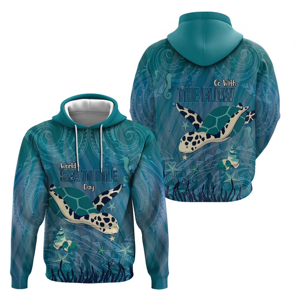 World Sea Turtle Day Polynesia Hoodie Go With The Flow LT14 - Polynesian Pride