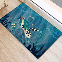 World Sea Turtle Day Polynesia Rubber Doormat Go With The Flow LT14 - Polynesian Pride