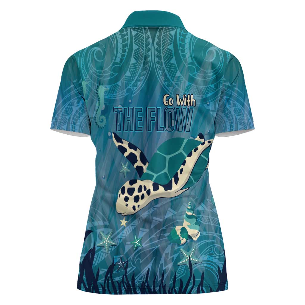 World Sea Turtle Day Polynesia Women Polo Shirt Go With The Flow LT14 - Polynesian Pride