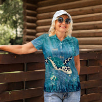 World Sea Turtle Day Polynesia Women Polo Shirt Go With The Flow LT14 - Polynesian Pride