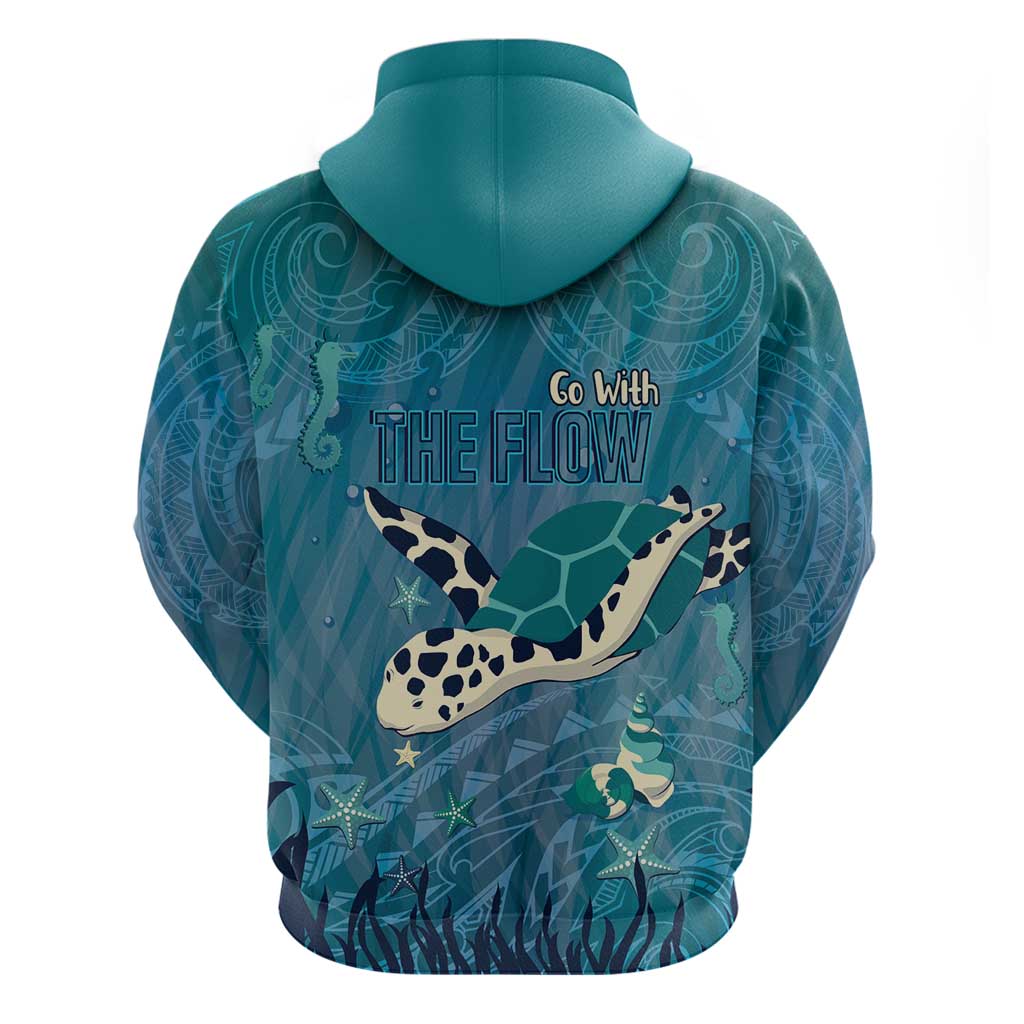 World Sea Turtle Day Polynesia Zip Hoodie Go With The Flow LT14 - Polynesian Pride