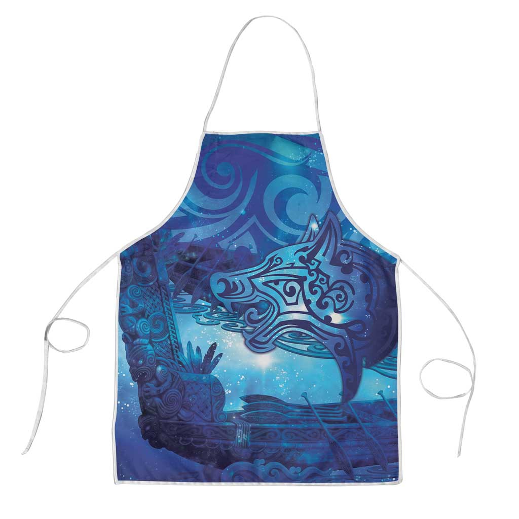 Kuri New Zealand Matariki Apron Aotearoa Dog Waka Maori New Year Galaxy Vibes LT14 Blue - Polynesian Pride