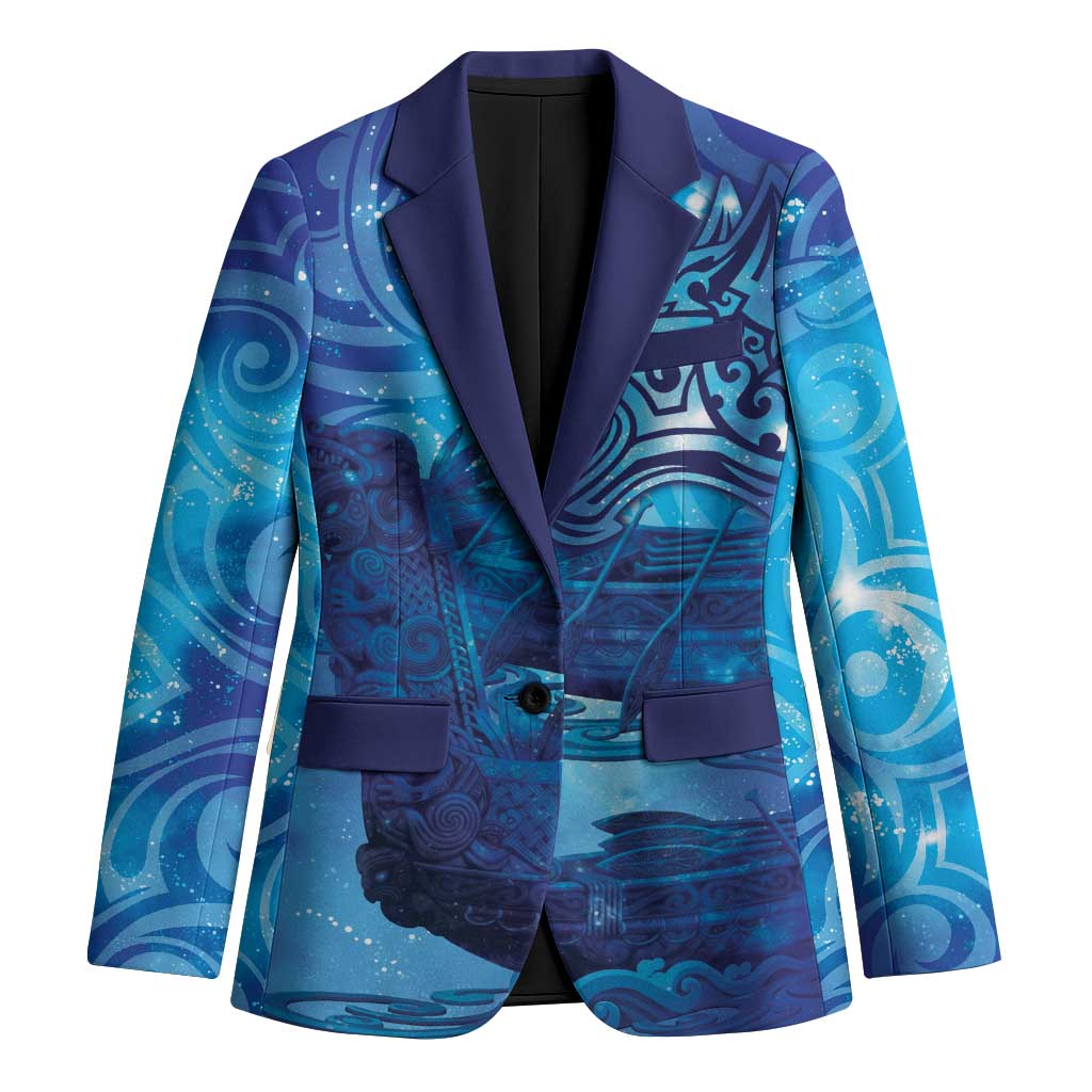 Kuri New Zealand Matariki Blazer Aotearoa Dog Waka Maori New Year Galaxy Vibes LT14 Unisex Blue - Polynesian Pride