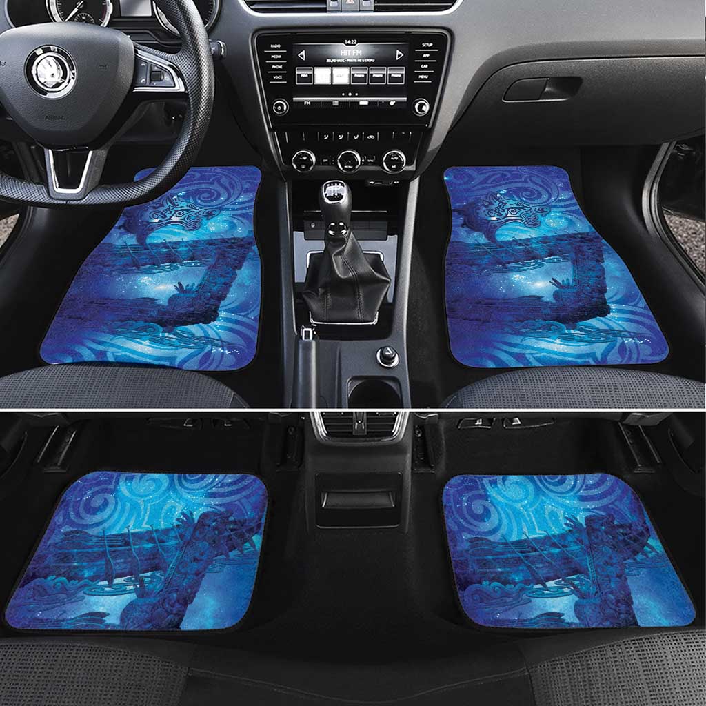 Kuri New Zealand Matariki Car Mats Aotearoa Dog Waka Maori New Year Galaxy Vibes LT14 Set 4pcs Blue - Polynesian Pride