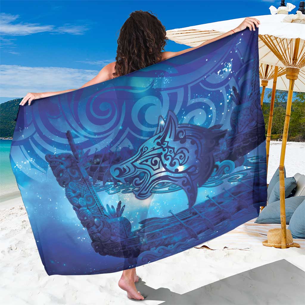 Kuri New Zealand Matariki Sarong Aotearoa Dog Waka Maori New Year Galaxy Vibes LT14 One Size 44 x 66 inches Blue - Polynesian Pride