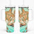 Hawaii Tumbler With Handle Polynesian Shark and Sea Turtle Dreamy Turquoise Artsy