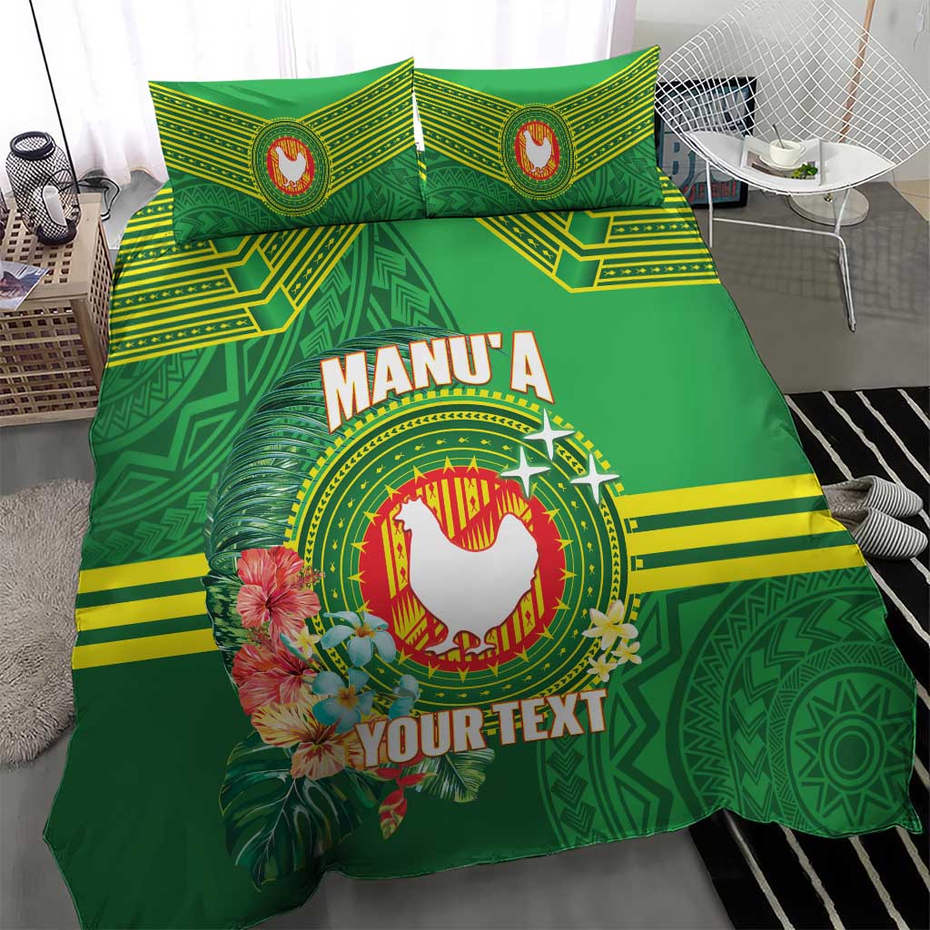 Personalized Manu'a Cession Day Bedding Set Tropical Flowers With Polynesian Pattern LT14 - Polynesian Pride