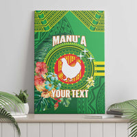 Personalized Manu'a Cession Day Canvas Wall Art Tropical Flowers With Polynesian Pattern LT14 - Polynesian Pride