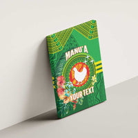 Personalized Manu'a Cession Day Canvas Wall Art Tropical Flowers With Polynesian Pattern LT14 - Polynesian Pride
