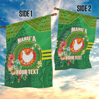 Personalized Manu'a Cession Day Garden Flag Tropical Flowers With Polynesian Pattern LT14 - Polynesian Pride