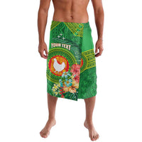Personalized Manu'a Cession Day Lavalava Tropical Flowers With Polynesian Pattern LT14 Green - Polynesian Pride