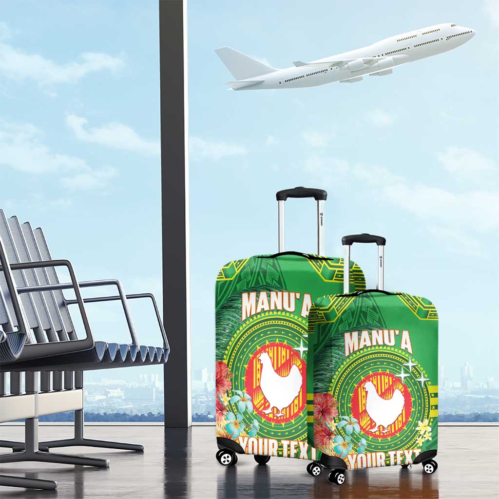 Personalized Manu'a Cession Day Luggage Cover Tropical Flowers With Polynesian Pattern LT14 - Polynesian Pride