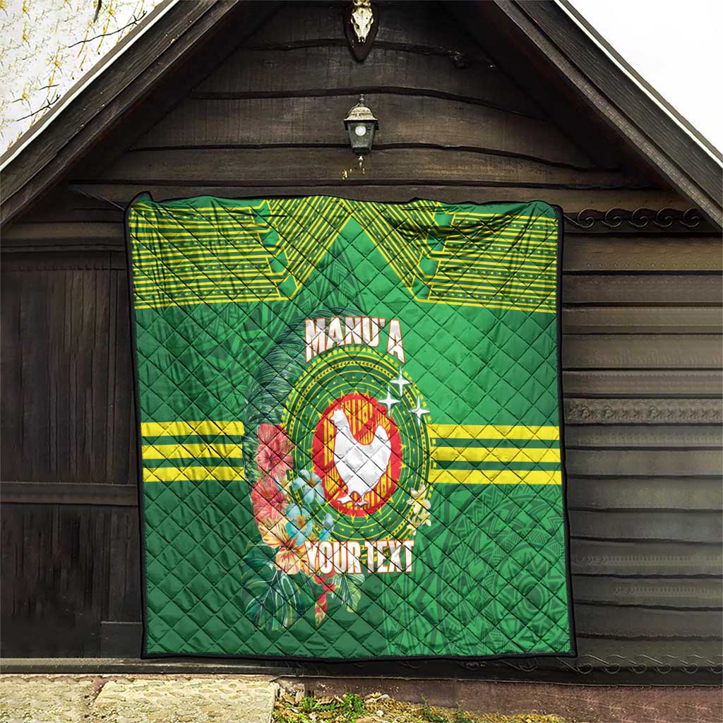 Personalized Manu'a Cession Day Quilt Tropical Flowers With Polynesian Pattern LT14 - Polynesian Pride