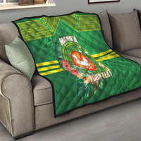 Personalized Manu'a Cession Day Quilt Tropical Flowers With Polynesian Pattern LT14 - Polynesian Pride