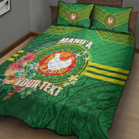 Personalized Manu'a Cession Day Quilt Bed Set Tropical Flowers With Polynesian Pattern LT14 - Polynesian Pride