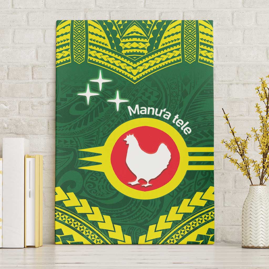 Manu'a Flag Day Canvas Wall Art Polynesian Pattern National Color Proud LT14 Without Frame Green - Polynesian Pride